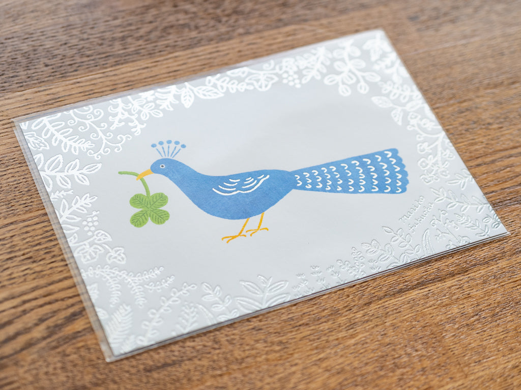 表現社 箔押しポストカード 福岡麻利子 Lucky Birdす