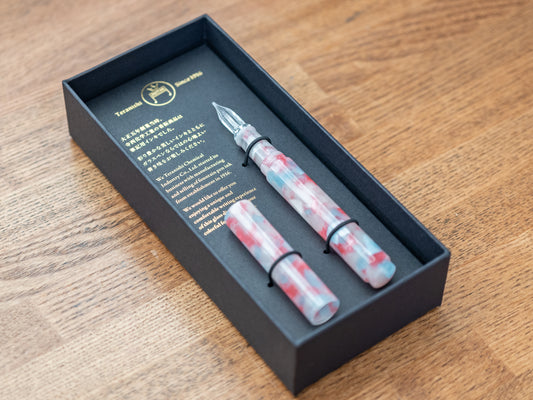 ギターガラスペン オーロラ ロング ジェリーレッド