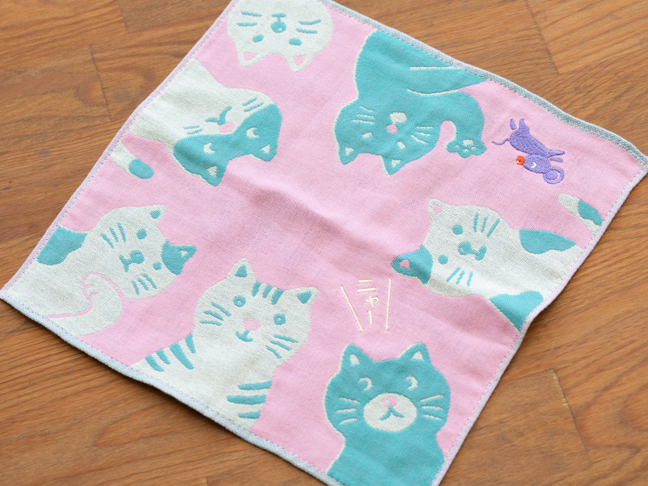 ニューレトロ ガーゼハンカチ ネコ