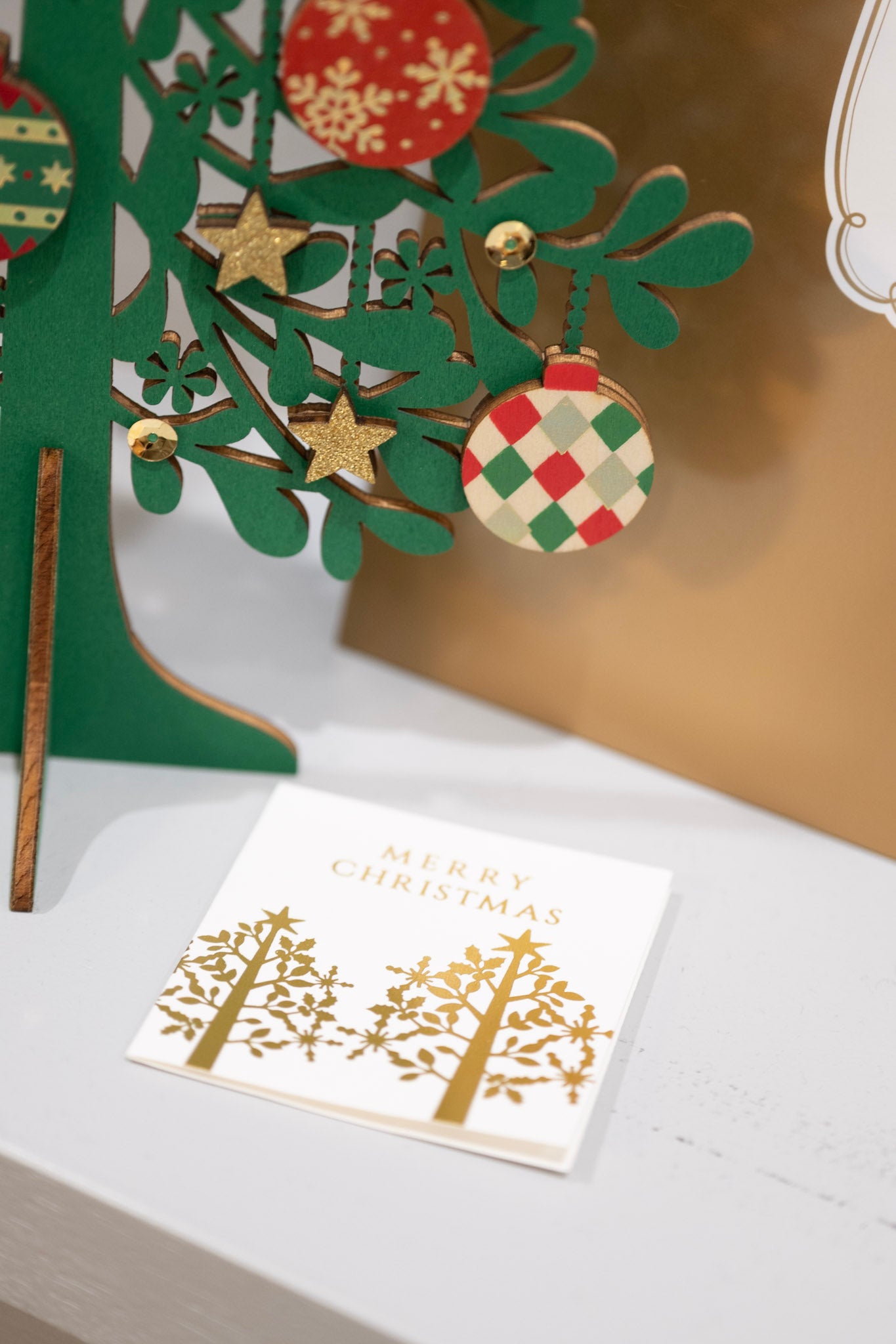 Xmasカード デコレーションウッドツリー