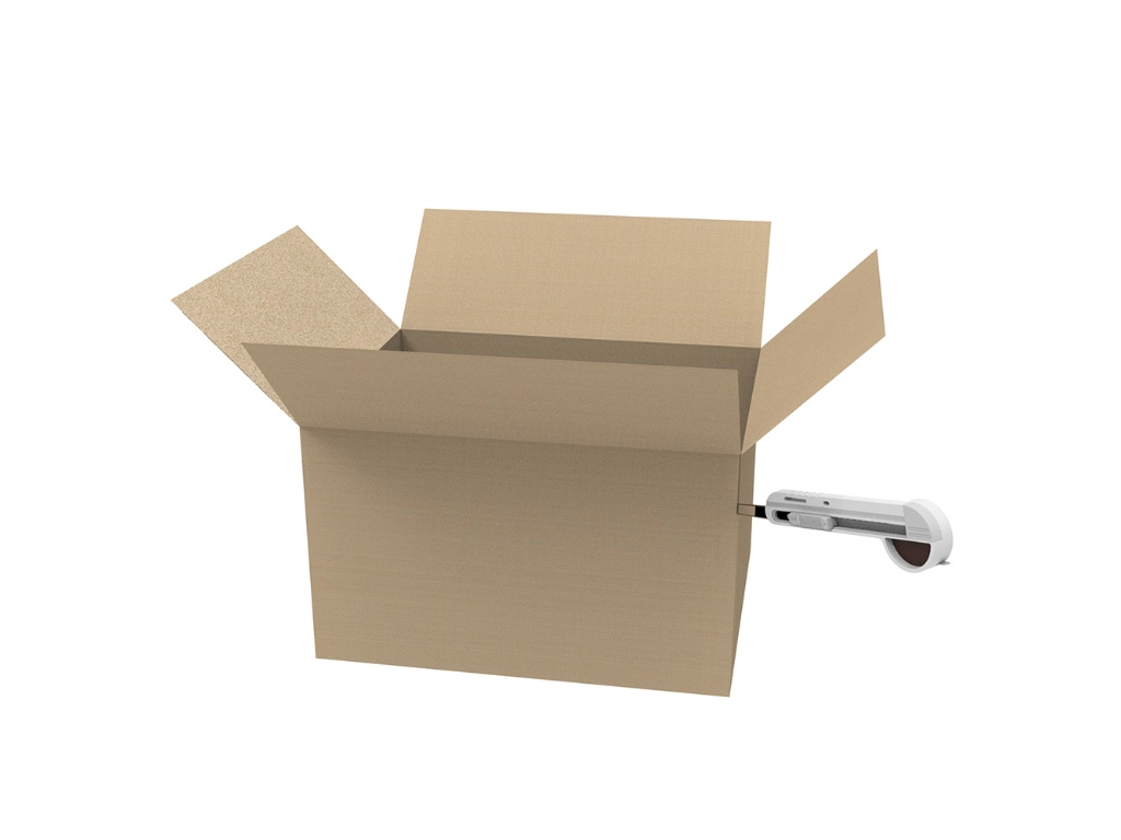 メジャーが付いたギザノコ刃カッター(ホワイト×グレー)