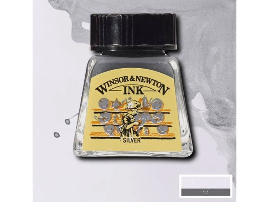 Winsor&Newton ドローイングインク 14ml silver metallic aluminium