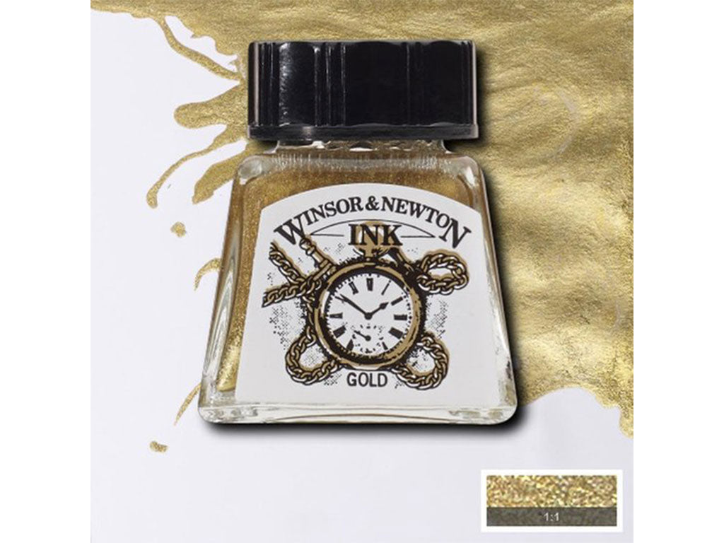 Winsor&Newton ドローイングインク 14ml gold metallic bronze