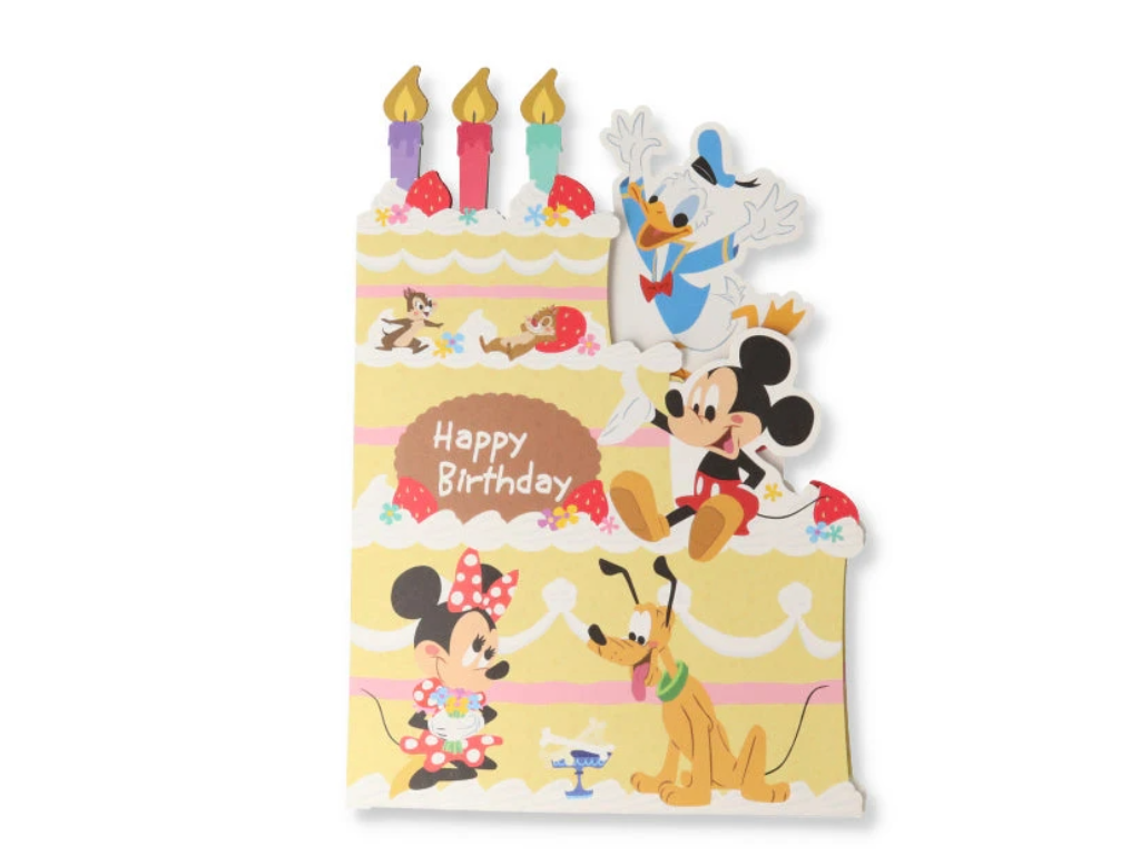 オルゴールカード 誕生お祝い ディズニー ミッキーマウス&ミニーマウス ダイカットケーキ2