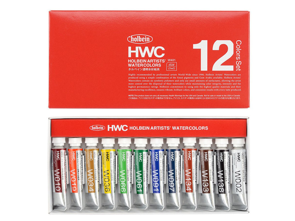 holbein 透明水彩絵具 5ml W401 12色セット