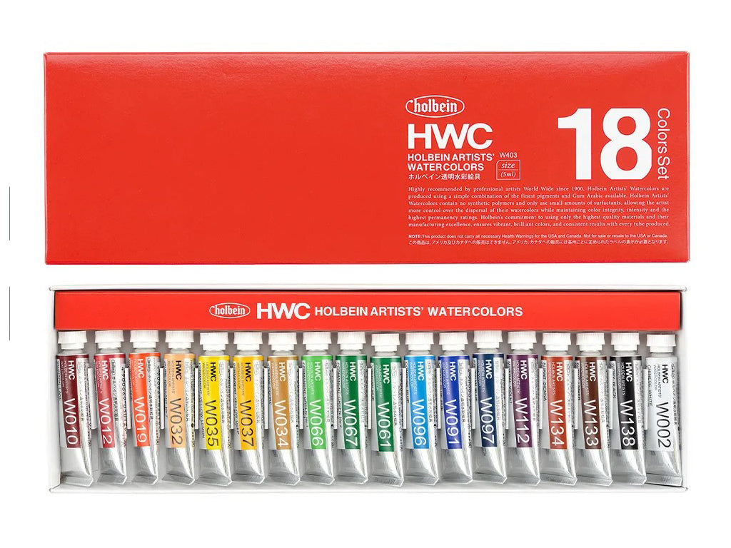 holbein 透明水彩絵具 5ml W403 18色セット