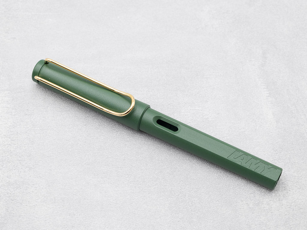 【限定】LAMY フィールドグリーン×ゴールドクリップ 万年筆 漢字ニブ
