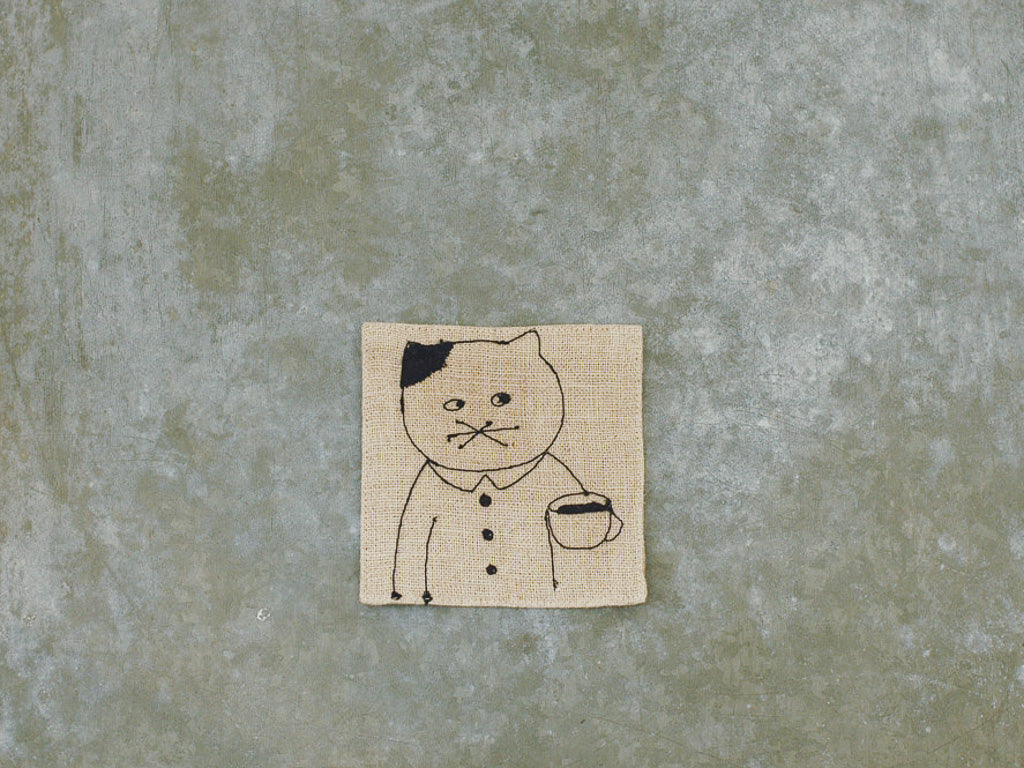 菅原しおん リネンの刺繍コースター