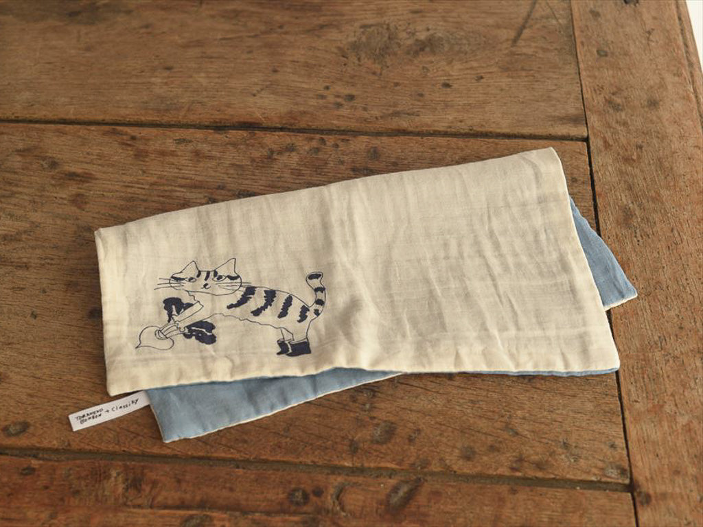 トラネコボンボン 釜もみガーゼハンカチ