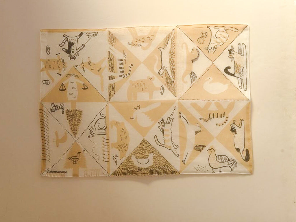 トラネコボンボン 大判蚊帳生地ふきん