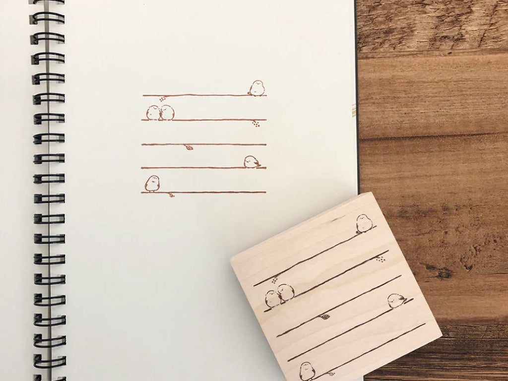 いろどりはんこ シマエナガ ひとやすみ