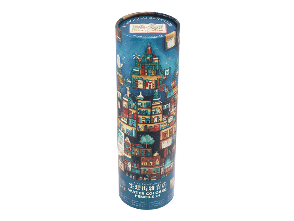 コラボ!「空想街雑貨店」 水彩色鉛筆 24色 水筆付き