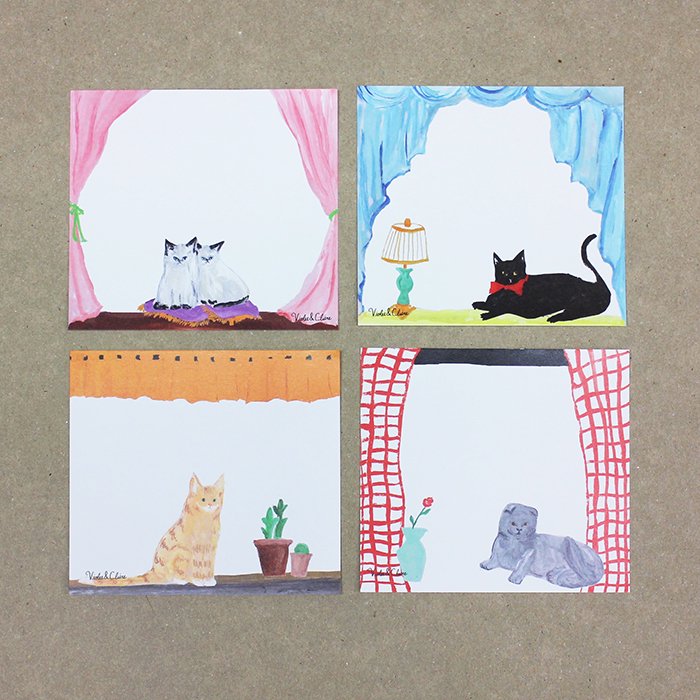 表現社 ブロックメモ Violet & Claire CAT's view