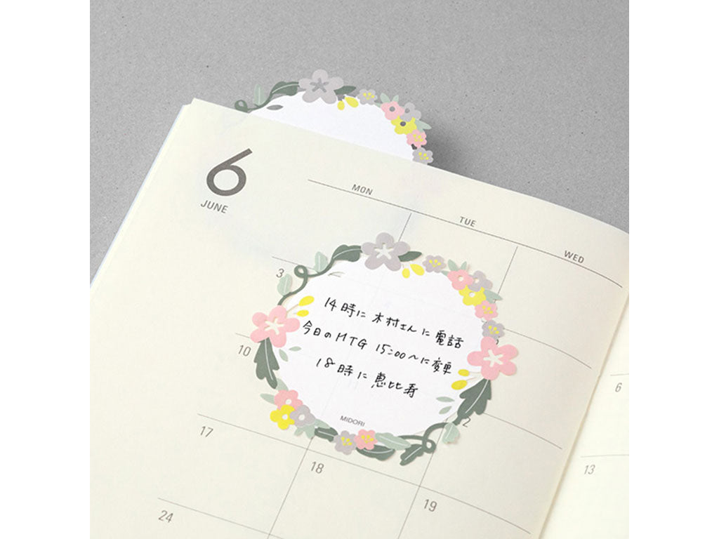 ミドリ 付せん紙 型抜き リース柄