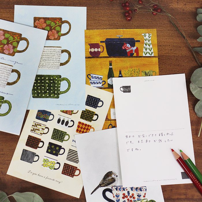 浅野みどり はがき箋 my favorite mugs
