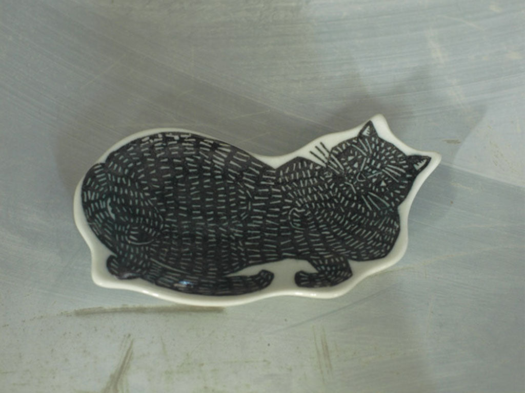 KATA KATA 印判手豆皿 黒猫