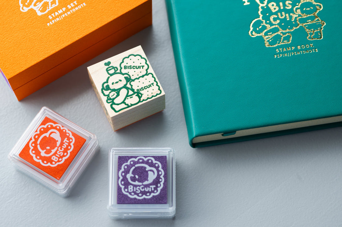 Stamp Book & Stamp Set「HELLO BISCUT💛」PEPIN×Pentonote