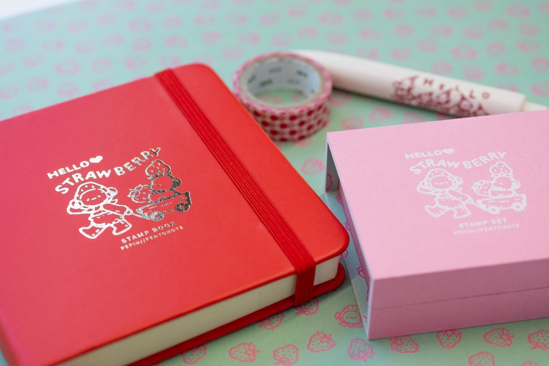 【4/11発売】「HELLO STRAWBERRY🍓」Stamp Book＆Stamp Set　PEPIN×PENTONOTE