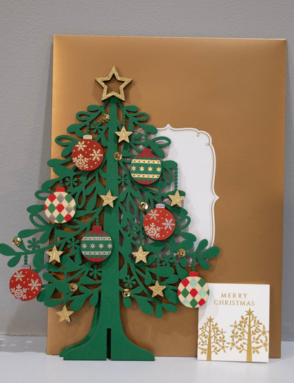 Xmasカード　デコレーションウッドツリー