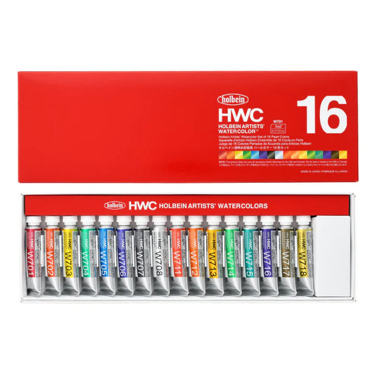 holbein 透明水彩絵具 パールカラー 5ml W791 16色セット