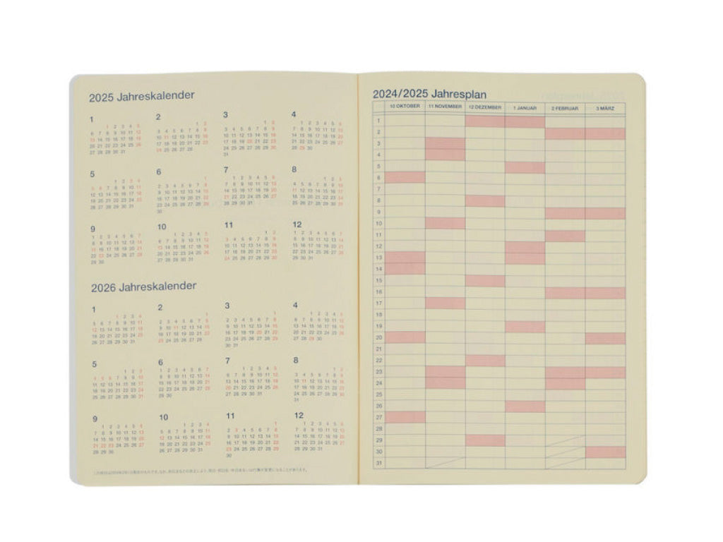 ロルバーンノートダイアリー2025 ログチャートA5　ベージュ【10月始まり】
