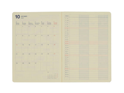 ロルバーンノートダイアリー2025 ログチャートA5　ベージュ【10月始まり】