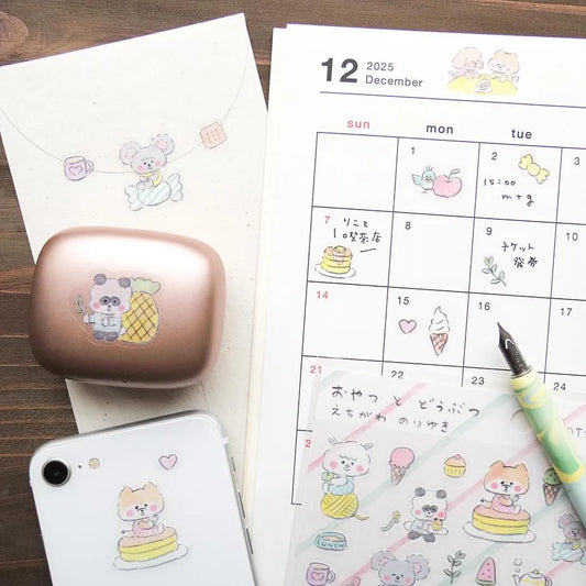 表現社 シール えちがわのりゆき「おやつ と どうぶつ」