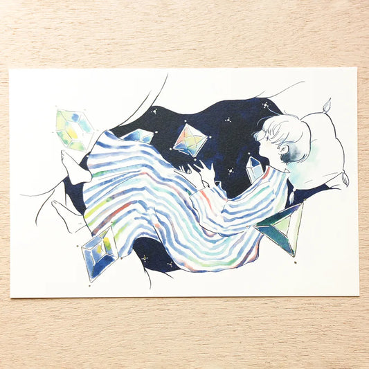 箔押しポストカード 藤巻佐有梨 (眠れぬ夜)
