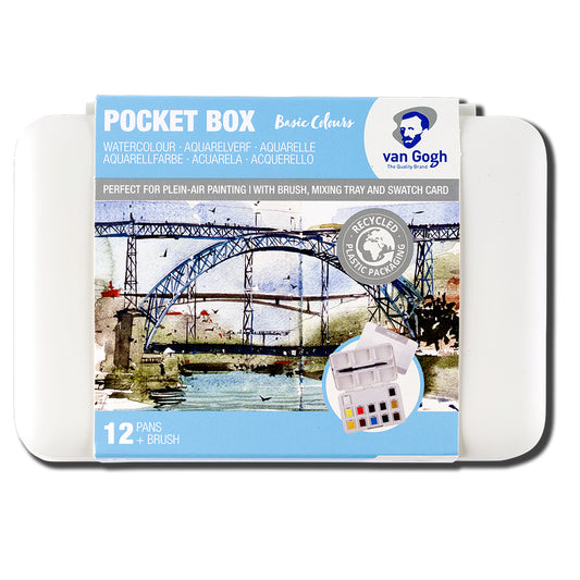 ヴァンゴッホ 固形水彩絵具 ハーフパン 12色セット(ポケットボックス)