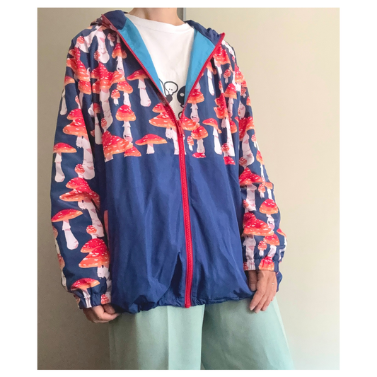nocco ウィンドブレーカー 大人サイズ ベニテングダケ×紺