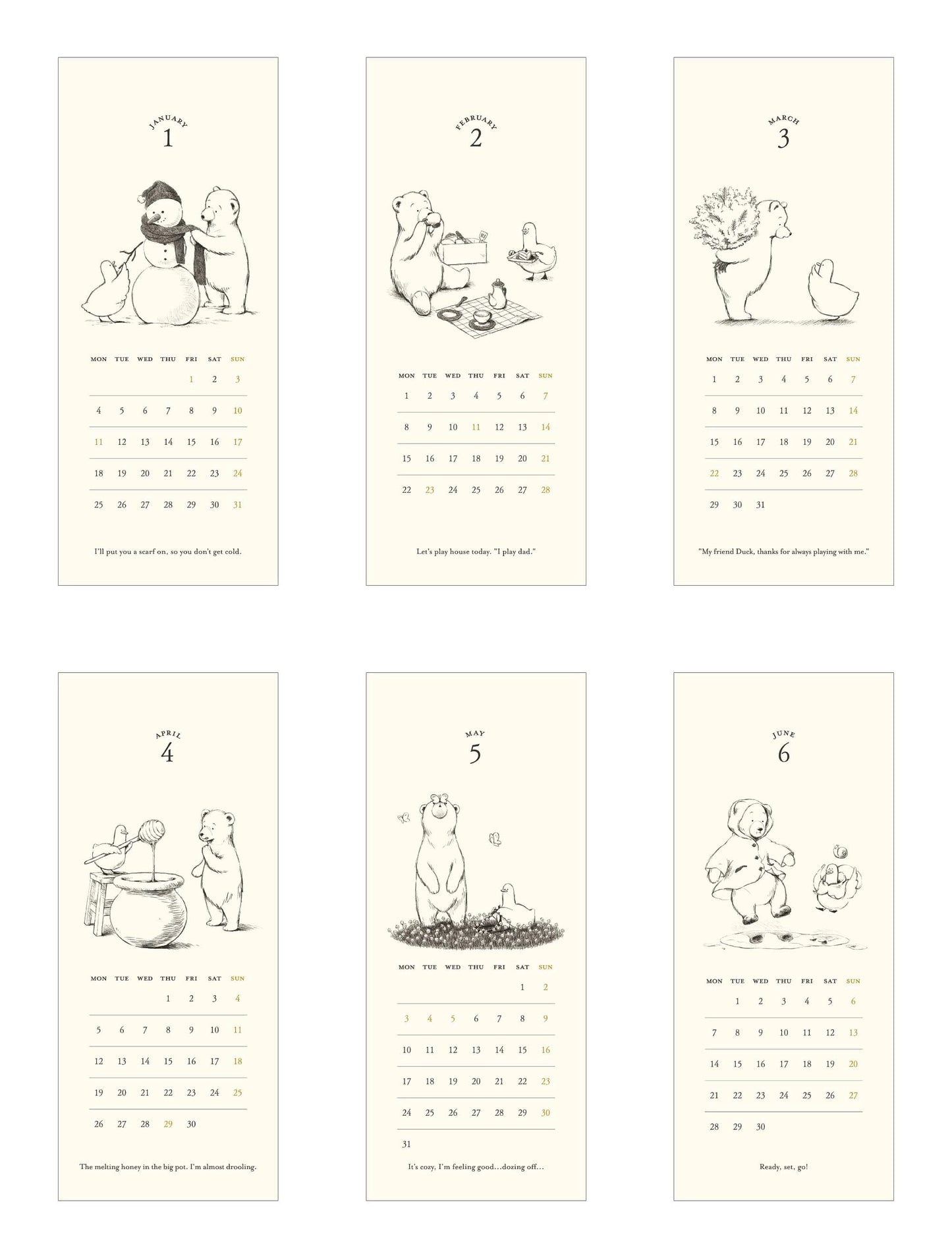 【2027年版】卓上カレンダー Duck and Bear