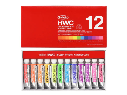 holbein 透明水彩絵具 5ml W794 ルミナスカラーズ 12色セット