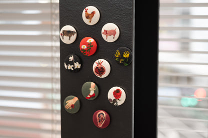 スゲノマロ-くるみボタンのマグネット