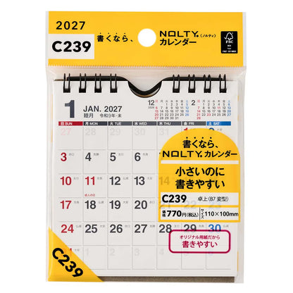 【2027年版】NOLTY 卓上カレンダー B7変形 C239