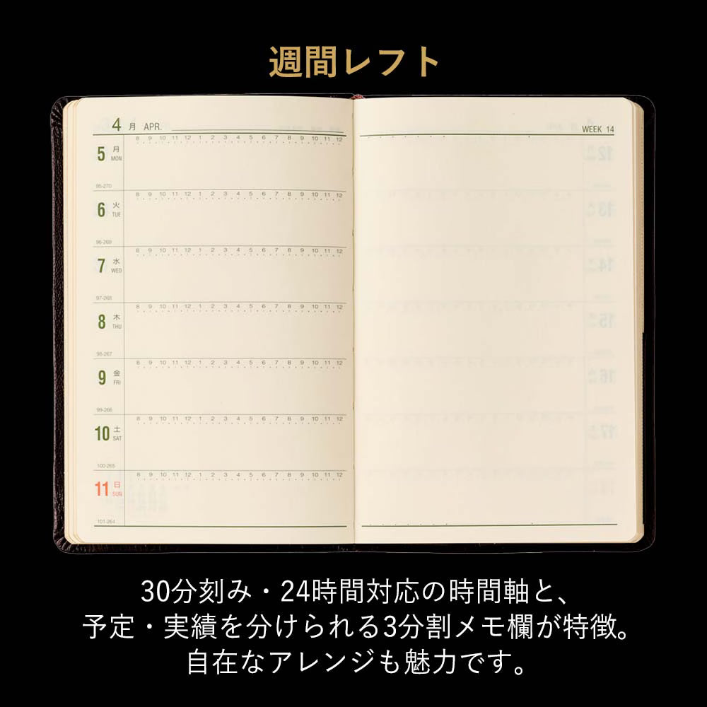 【2027年版】NOLTY｜本革 最高級モデル 能率手帳ゴールド｜専用ケース入り