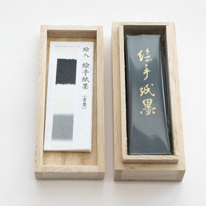 墨運堂 固形墨 絵手紙墨 (絵入) 1.0丁型｜色と濃淡で豊かな表現が広がる絵手紙用墨