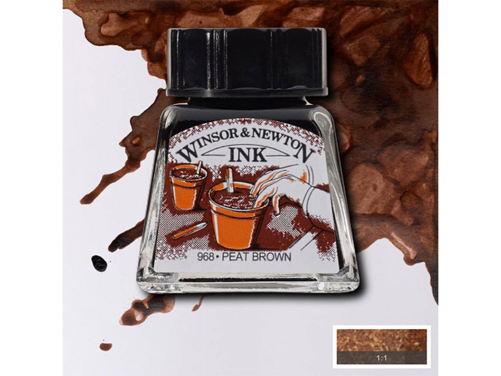 Winsor&Newton ドローイングインク 14ml Peat Brown