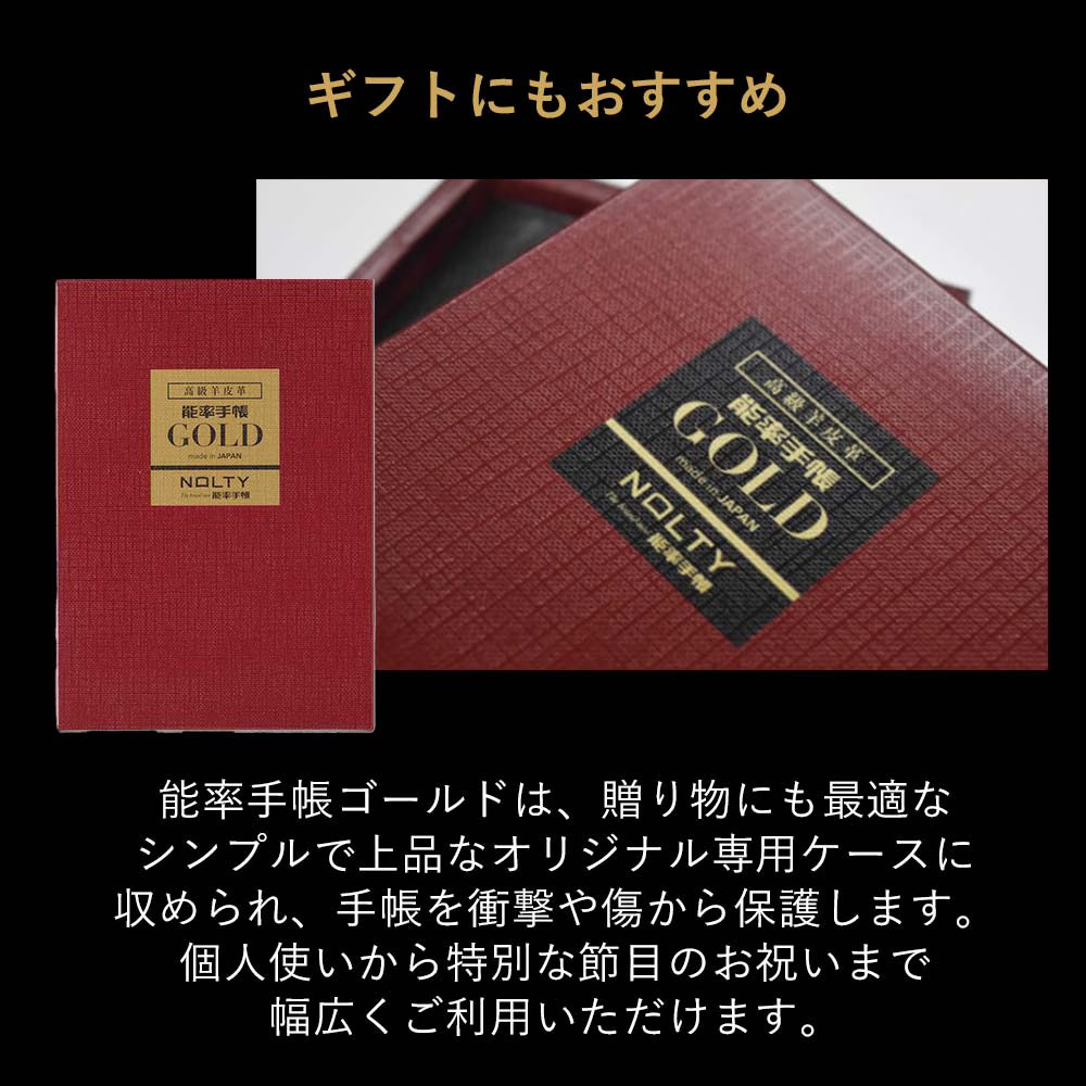 【2027年版】NOLTY｜本革 最高級モデル 能率手帳ゴールド｜専用ケース入り