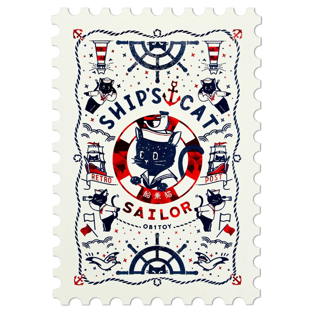 オビワン×ROKKAKU レトロ郵便 切手型ポストカード