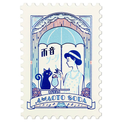 オビワン×ROKKAKU レトロ郵便 切手型ポストカード