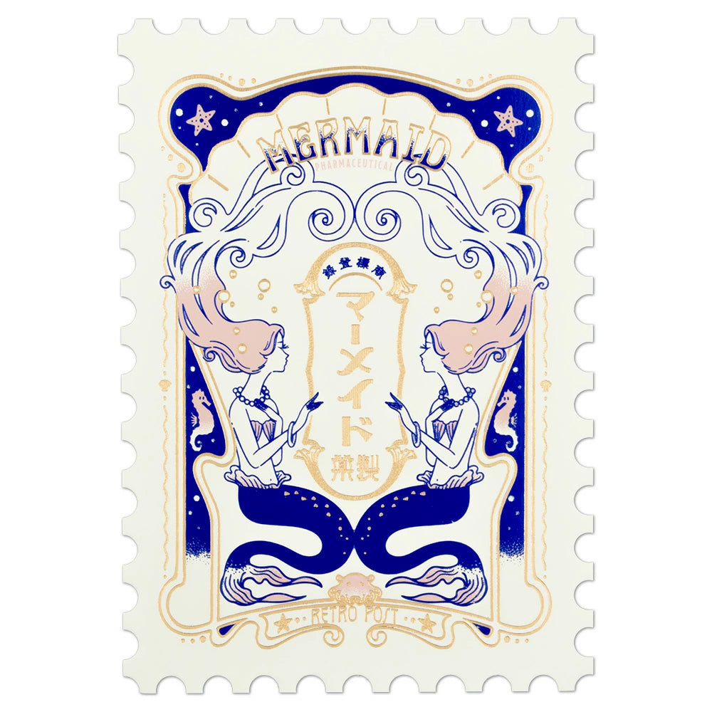 オビワン×ROKKAKU レトロ郵便 切手型ポストカード