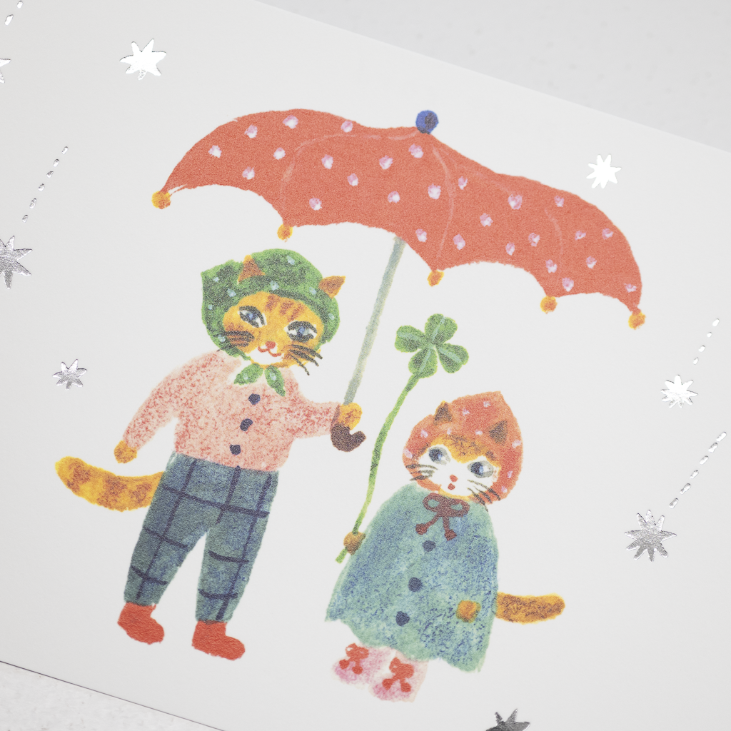 表現社 箔押しポストカード AikoFukawa「raindrops」