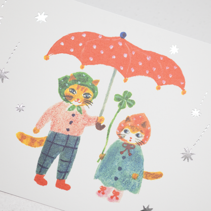 表現社 箔押しポストカード AikoFukawa「raindrops」