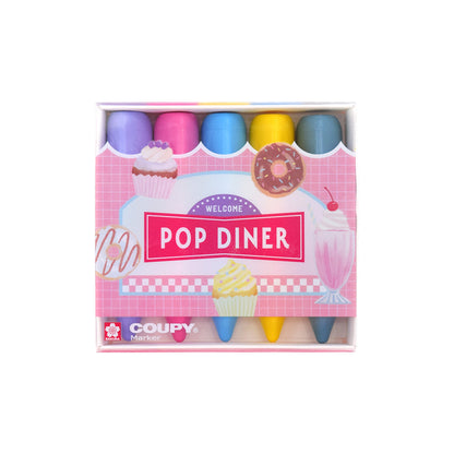 【数量限定】サクラクレパス クーピー マーカー５　レトロ喫茶/ポップダイナー